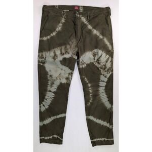 Levis XX Chino Standard Taper Pants 38x32 Olive Green Tie Dye Twill Trousers